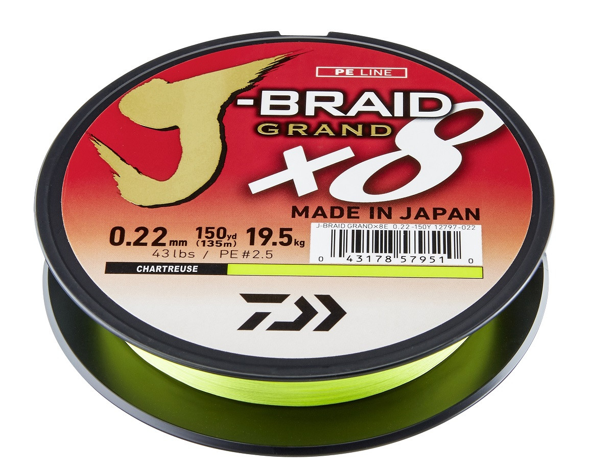 DAIWA J-BRAID GRAND X8 CHARTREUSE 0,06 mm / 135m