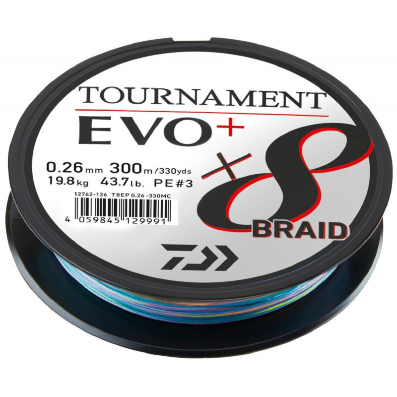 DAIWA TOURNAMENT X8 BRAID EVO+ 1000m MULTI-COLOR