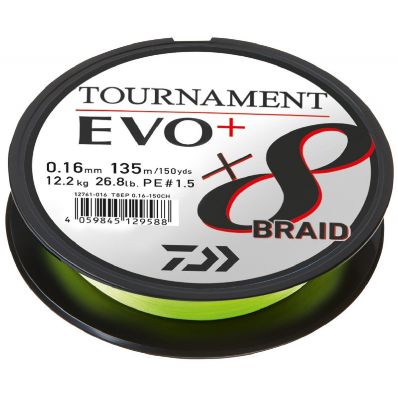 DAIWA TOURNAMENT X8 BRAID EVO+ 900m CHARTREUSE